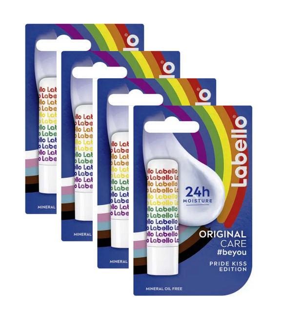 4xPack Labello by Nivea Pride Kiss - Edition Original 24h Lip Care Balm Sticks