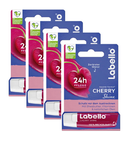 4xPack Labello by Nivea Cherry Shine Lip Care Balm Sticks