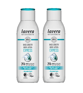 2xPack Lavera Organic Basic Sensitive Express  Body Lotion - 500 ml