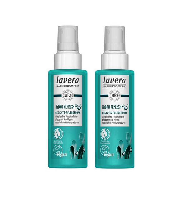 2xPack Lavera Organic HYDRO REFRESH Facial Care Spray - 200 ml