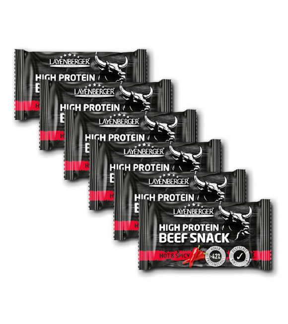 6xPack Layenberger HIGH PROTEIN BEEF SNACK Hot&Spicy - 210 g