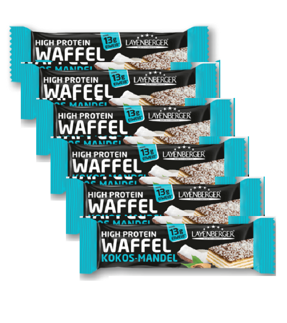 6xPack Layenberger HIGH PROTEIN WAFFLE Coconut-Almond - 240 g