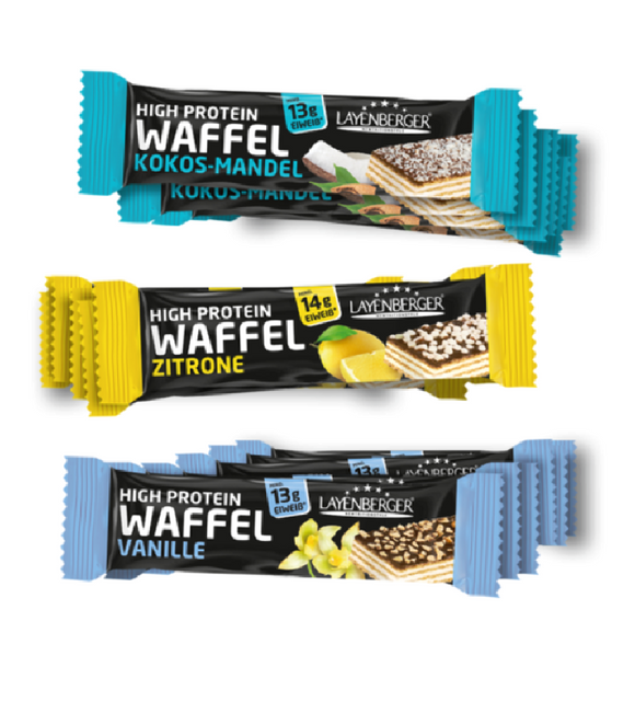 15 Pieces Layenberger HIGH PROTEIN WAFFLE Assorted Flavors - 600 g