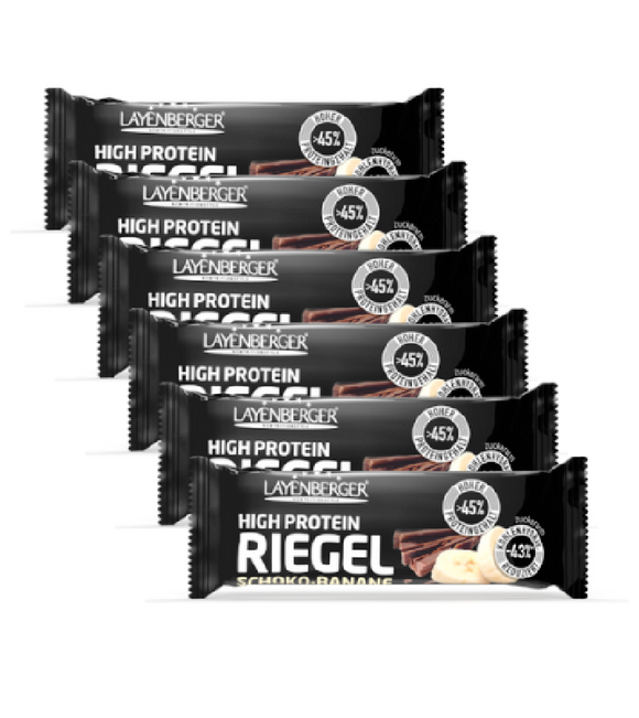 6 Pieces Layenberger HIGH PROTEIN BARS Chocolate Banana - 210 g