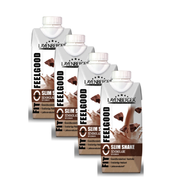 4xPack Layenberger SLIM SHAKE READY TO USE Meal Replacement - Chocolate - 1.24 kg