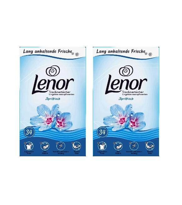 2xPack Lenor Anti-Static Dryer Sheets 'APRIL FRESH'  - 68 Pcs