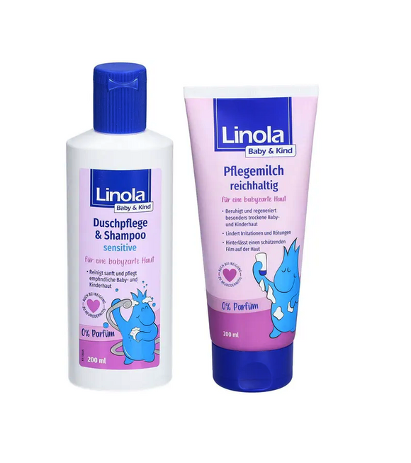 Linola Baby & Child Shower Care & Shampoo Sensitive + Care Milk Set