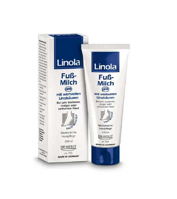 2Pack Linola Foot Milk for Very Dry, Cracked or Calloused Feet - 100 ml