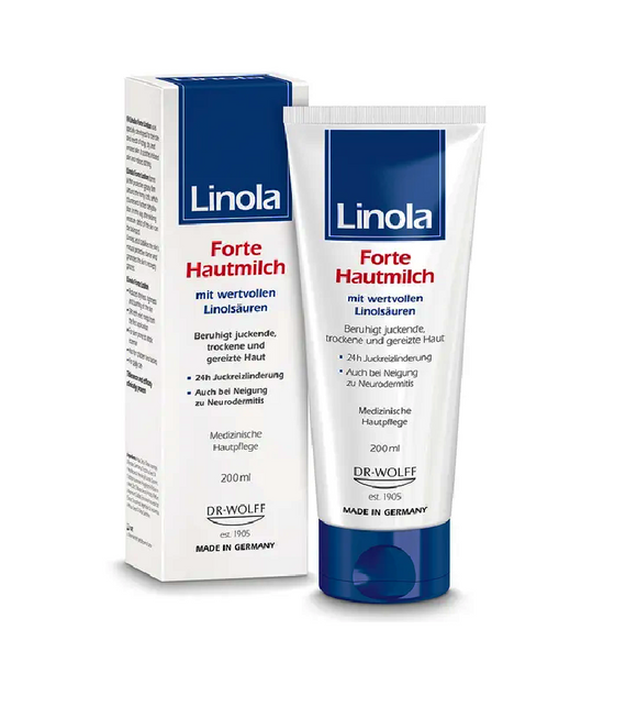 Linola Forte Skin Milk Anti-itch Cream for Dry, Irritated Skin prone to Neurodermatitis - 200 ml