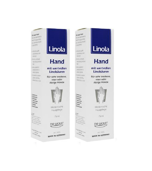 2xPack Linola Hand Cream for Dry, Rough or Cracked Hands - 150 ml