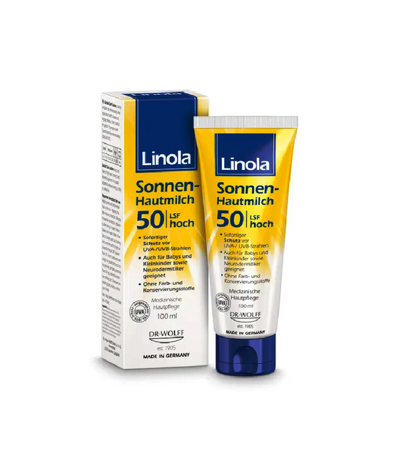 Linola Sun Skin Milk SPF 50 for Dry, Sensitive Skin prone to Neurodermatitis - 100 ml