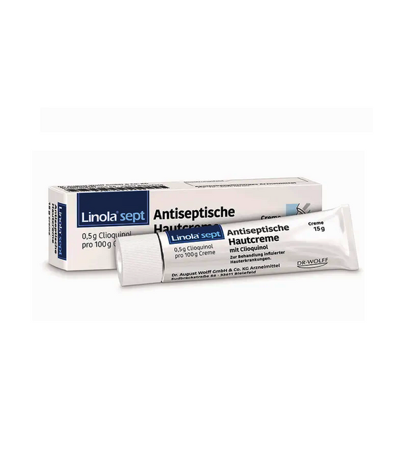 Linola Antiseptic Skin Cream with Clioquinol for Abraded, Inflamed or Purulent Skin - 15 or 50 g