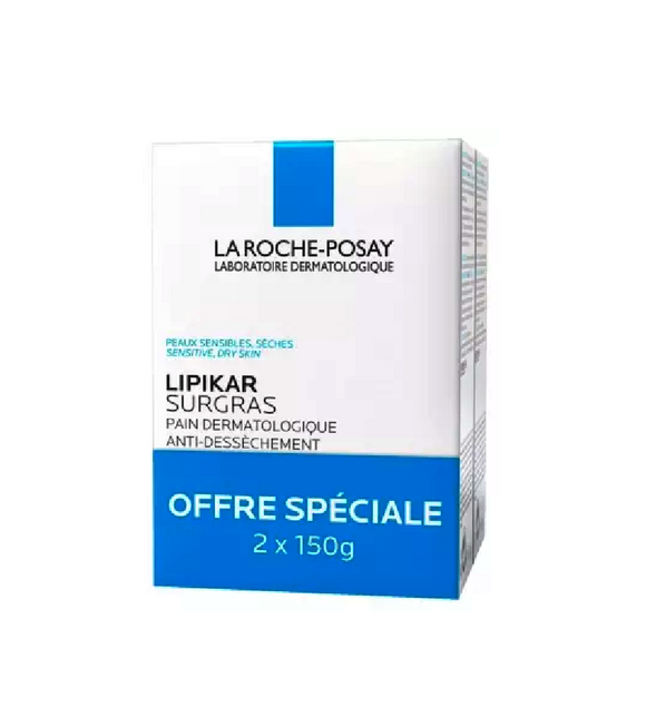 2xPack La Roche-Posay Lipikar Surgras Bar of Soap for Dry Skin - 300 g