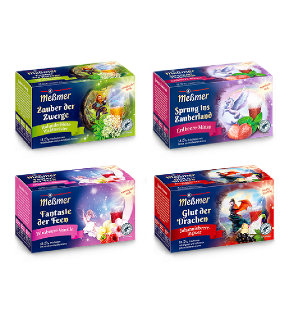 Meßmer Fabulous Worlds Mix Fruit Tea Bags - 4 Varieties - 72 Pcs