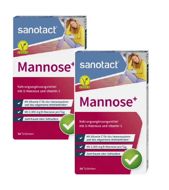 2xPack Sanotact Mannose+ Capsules for Immune System - 60 pieces