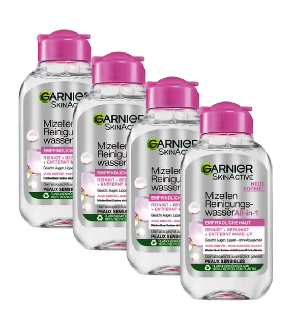 4xPack Garnier Micellar Cleansing Water All-in-1 Travel Size - 400 ml
