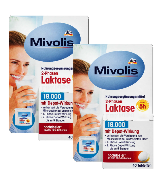 2xPack Mivolis 2-Phase Lactase 18,000 - 80 Pcs