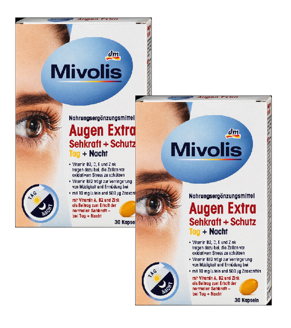 2xPack Mivolis Eyes Extra Vision + Protection, Day + Night, Capsules - 60 Pcs