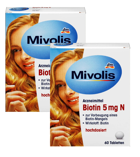 2xPack Mivolis Biotin 5 mg N Tablets - 120 Pcs