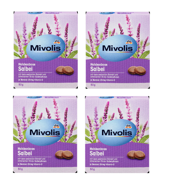 4xPack Mivolis Sage Throat Sweets - 200 g