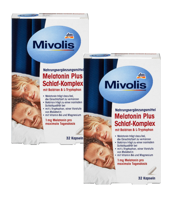 2xPack Mivolis Melatonin Plus Sleep Complex - 64 Capsules,