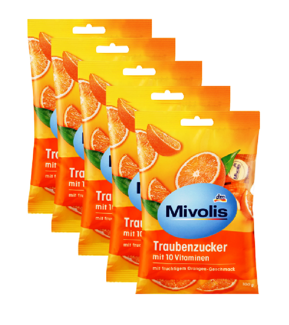 5xPack Mivolis Orange Dextrose with 10 Vitamins - 500 g