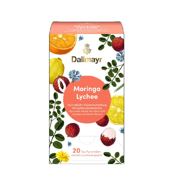 Dallmayr Moringa Lychee Ayurvedic Herbal Tea Blend  - 20 Pyramids