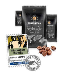 Coffee-Nation NICARAGUA PARAMO - Coffee Beans or Ground - 500 to 1000 g