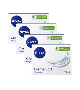 4xPack NIVEA Cream Soft Care Soap Bars - 400 g