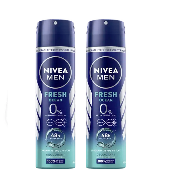 2xPacks NIVEA Fresh Ocean Deodorant Spray - 300 ml