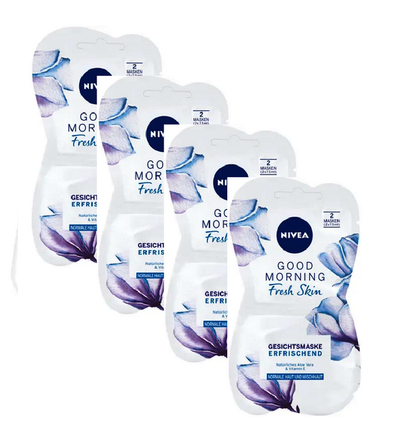 4xPack Nivea Good Morning Fresh Skin Moisturizing Masks