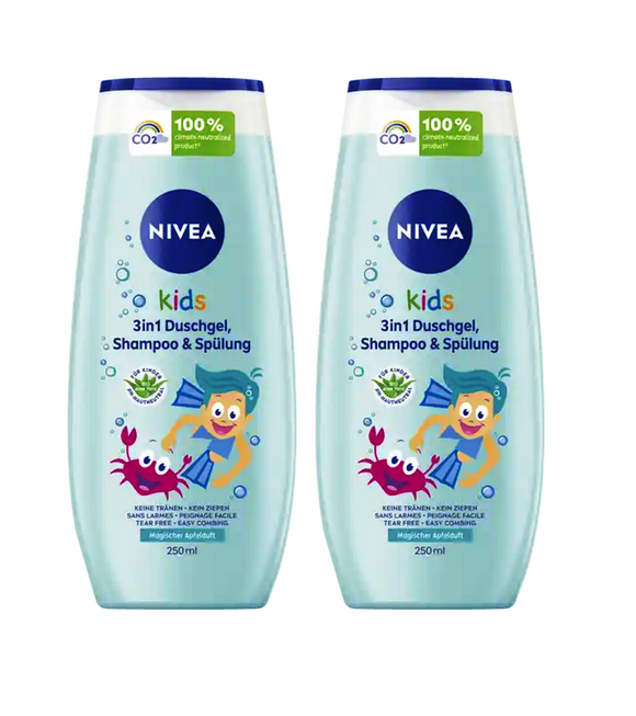 2xPack Nivea Kids Magic Apple Scent Shampoo and Shower Gel - 500 ml