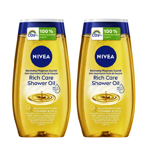 2xPack NIVEA Rich Care Shower Oil - 400 ml
