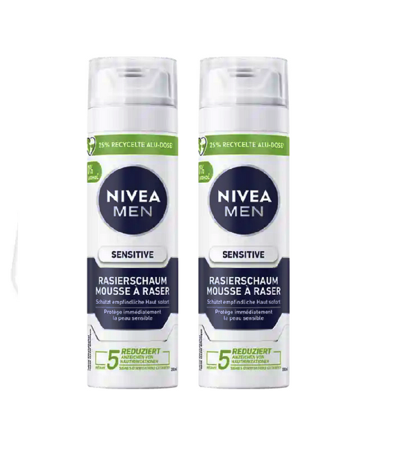 2xPack Nivea Men Sensitive Shaving Foam - 400 ml