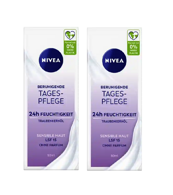 2xPack Nivea Soothing Day Care Moisturizer SPF 15 - 100 ml