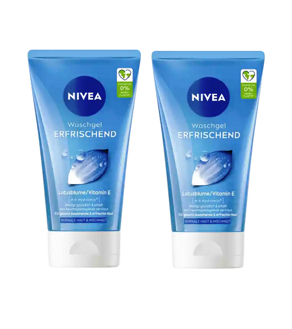 2xPack Nivea Refreshing Wash Gel for ALL Skin Type - 300 ml