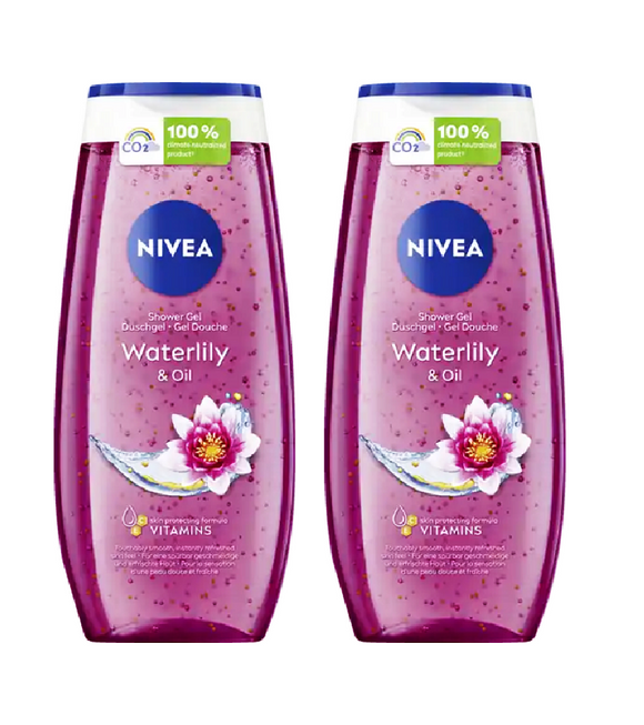 2xPack Nivea Waterlily & Oil Nourishing Shower Gel - 500 ml