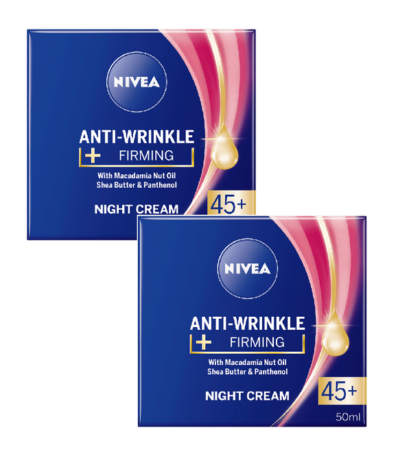 2xPack Nivea Anti-Wrinkle Firiming Night Cream 45+ - 100 ml