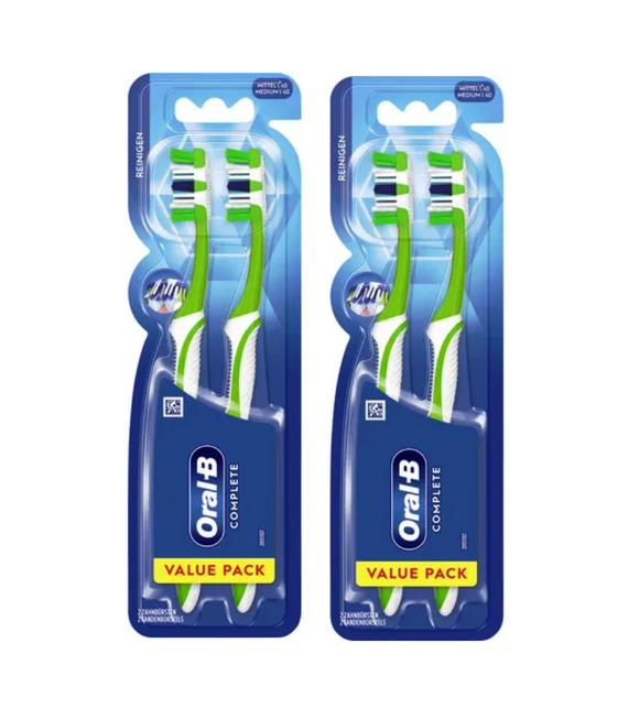4xPack Oral-B COMPLETE Toothbrush 5 Cleaning Zones - 40 Medium