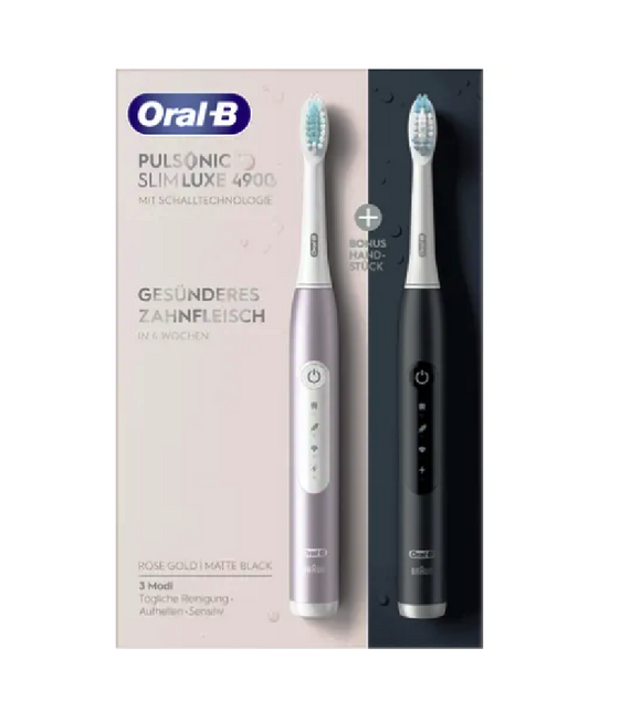 Oral-B Electric Toothbrush Pulsonic Slim Luxe 4900 Black/Rose Gold with 2nd Handpiece