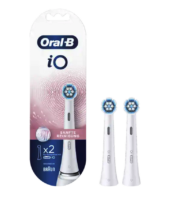 Oral-B IO Gentle Cleaning Tooth Brush Heads, White - 2 Pcs