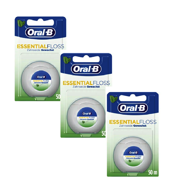 3xPack Oral-B Essential Floss Waxed Dental Floss - 150 m