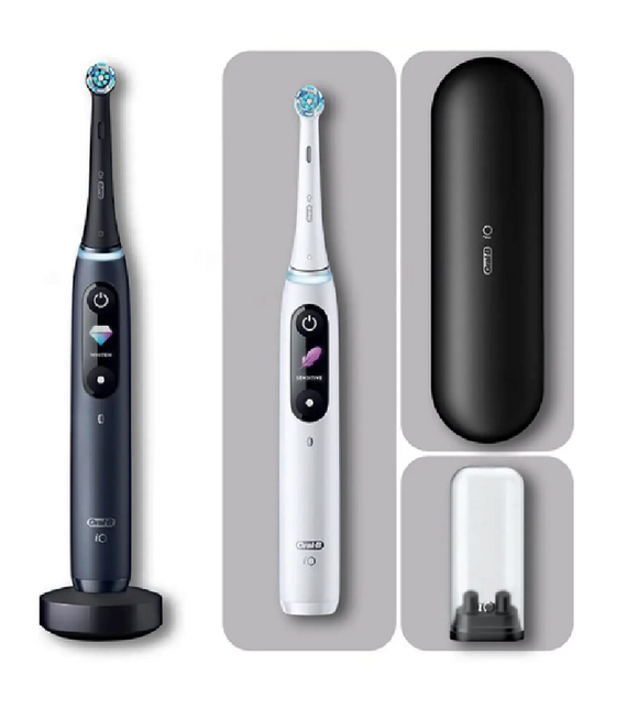 Oral-B Electric Toothbrush iO Series 8 Duo White Alabaster/Black Onyx with 2nd Handle