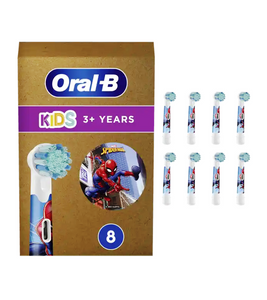 Oral-B Kids Spiderman Tooth Brush Heads - 8 Pcs