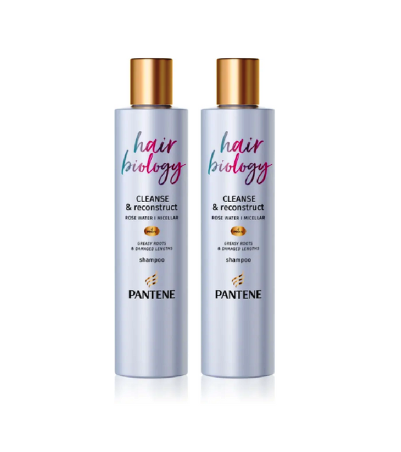 2xPack Pantene Hair Biology Cleanse & Reconstruction Shampoo for Oily Hair - 500 ml