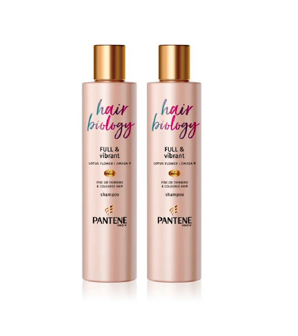 2xPack Pantene Hair Biology Full & Vibrant Cleansing Nourishing Shampoo for Weakened Hair - 500 ml