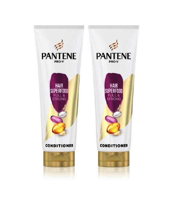 2xPack Pantene Superfood Full & Strong Hair Conditioner for Shiny Hair - 400 ml
