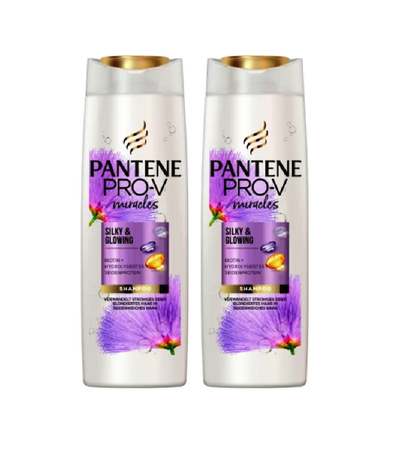 2xPack Pantene Pro-V Miracles Silky & Glowing Shampoo - 500 ml