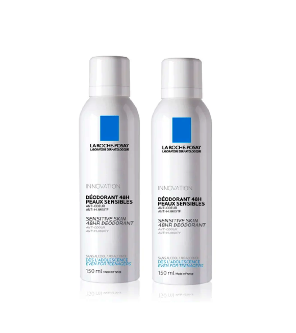 2xPack La Roche-Posay Physiological Deodorant Spray for Sensitive Skin - 300 ml