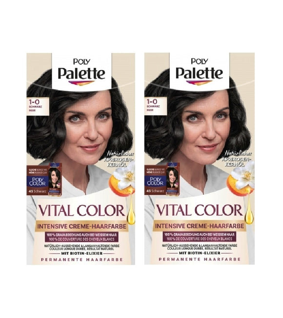 2xPack Schwarzkopf Poly Palette  Vital Color Intensive Cream Hair Colors - 9 Varieties